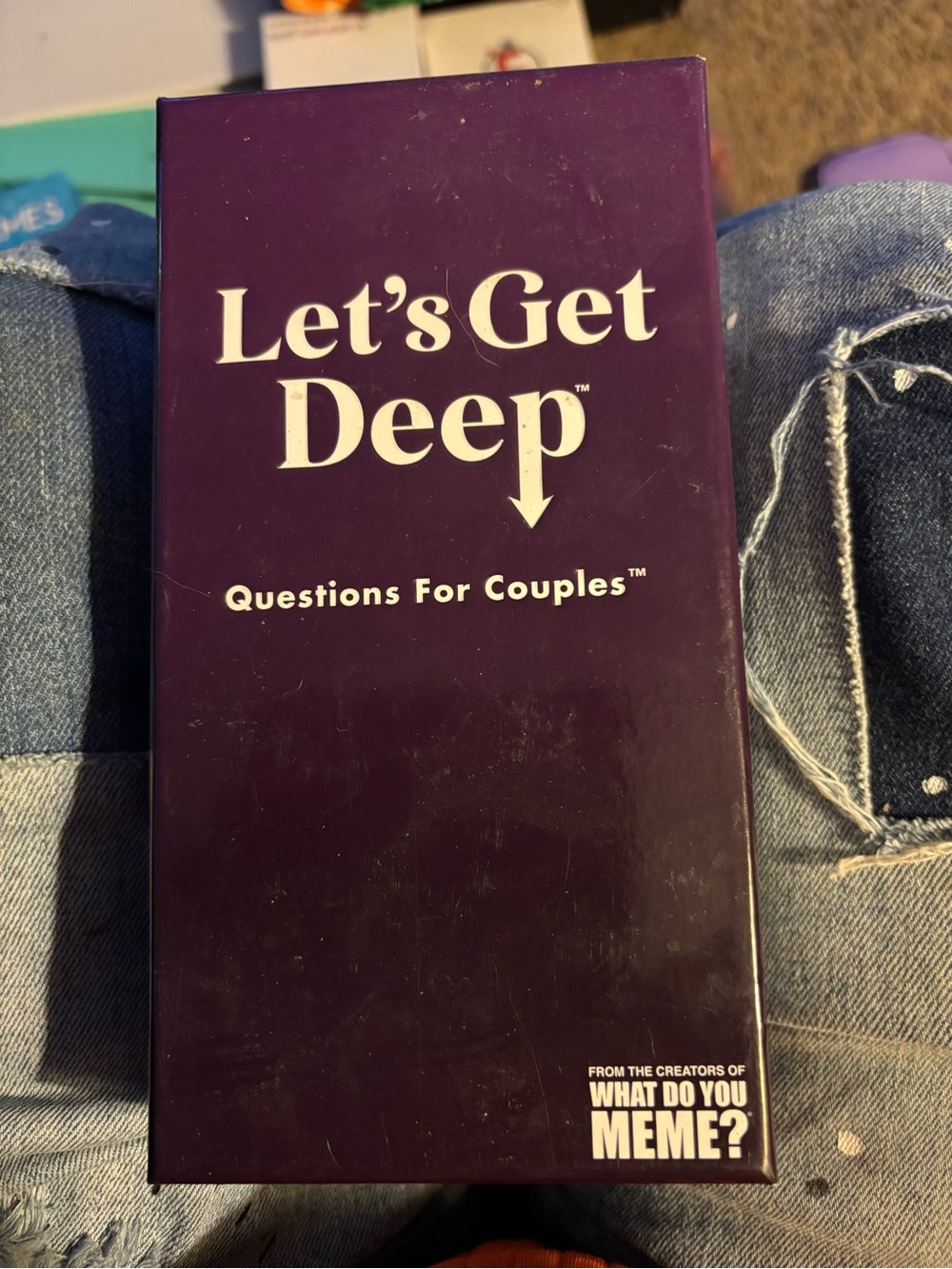 Let's Get Deep Questions For Couples Card Game - Purple
